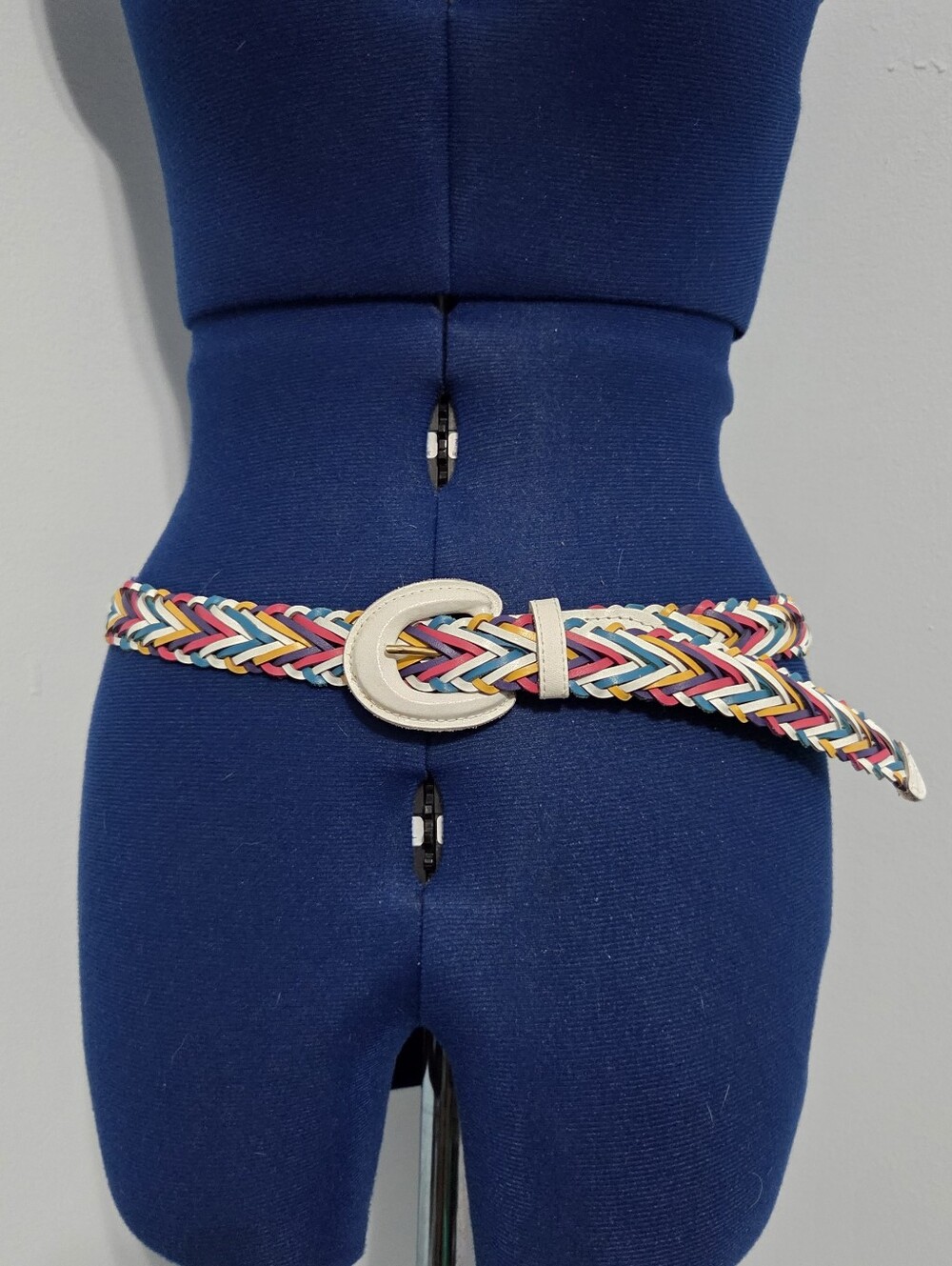 Colorful Braided Split Leather Belt Size L